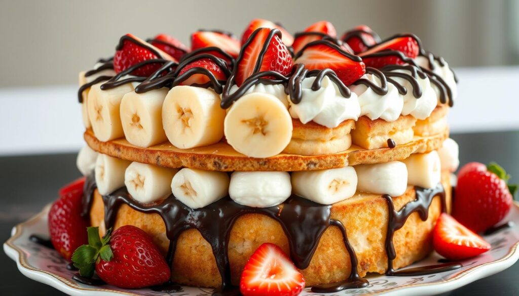 Banana Split Cake Layer Assembly